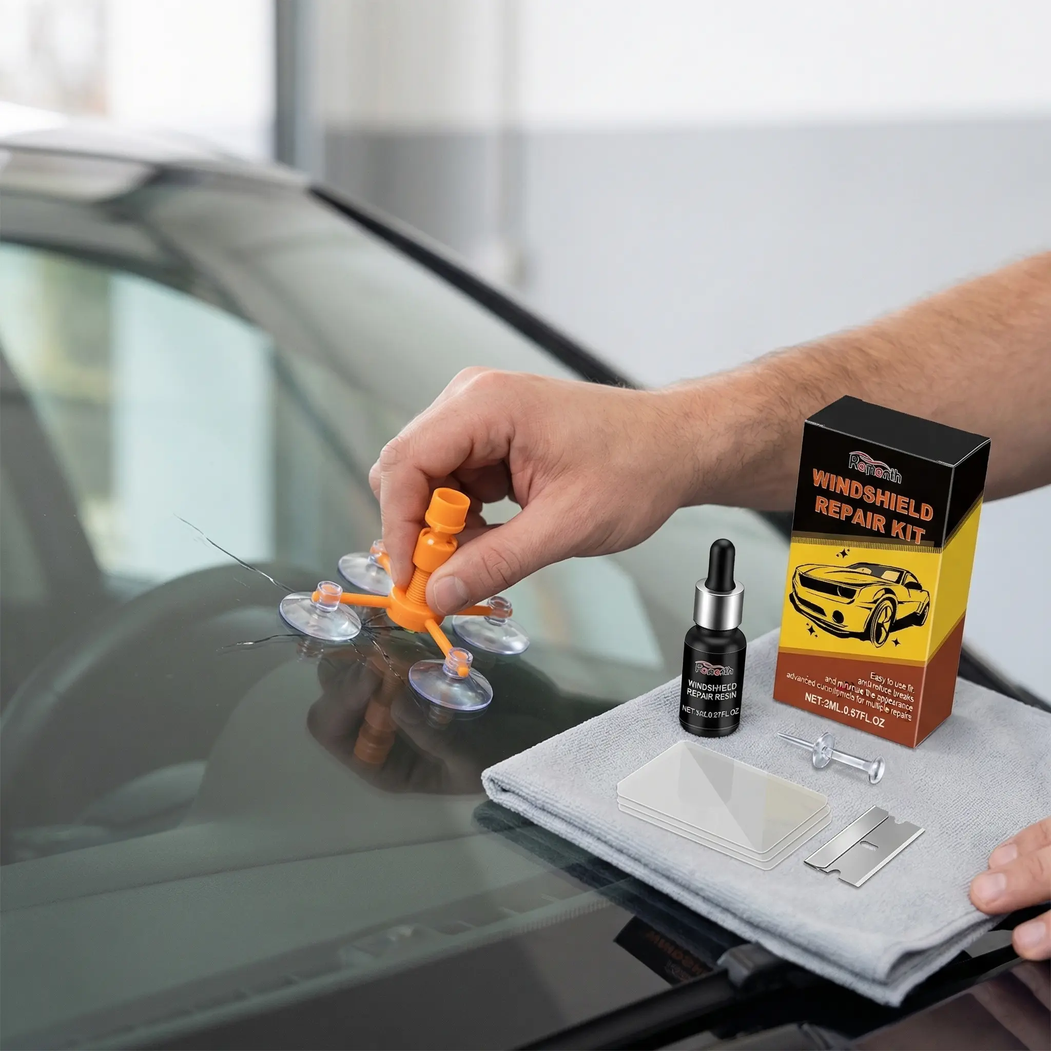 All-In-One Windshield Repair Kit, car windshield repair fluid, renovates glass cracks, Automotive Tools