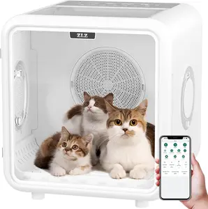 Pet Dryer Box for Cats & Dogs – 72L Quiet Hair Drying Machine with Adjustable Temp, Blow Air Function – Portable Dog Dryer for Home Bathing, Pet Drying Kit