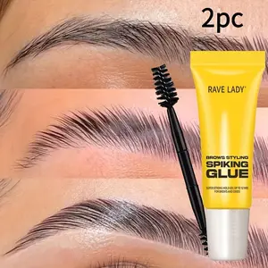 2pcs-Eyebrow Styling Gel with Brush: 3D Outline Natural Eyebrow Shape, Strong Shaping, Waterproof and Sweat-proof, Long-lasting and Transparent, Suitable for All Skin Types