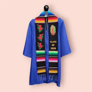 Class of 2026 Virgen de Guadalupe/Rose Embroidered Mexican Sarape Graduation Stole