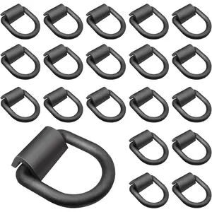 12-Pack Welded Forged D-Rings Heavy Duty 1/ 2inch D-Rings Tie-Down Anchor Straps Welded Clips Suitable for Trailer Truck and Cargo Tie-Down Rated Load Capacity (Breaking Strength 12,000 lbs)