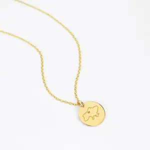 Personalized Map of Ukraine Disc Pendant Necklace