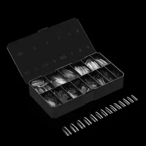 Apres Nail Gel-X Natural Round Box of Tips, 600 Gel-X Tips, 14 Sizes 00-9, Half-Sizes Included, Premium Quality