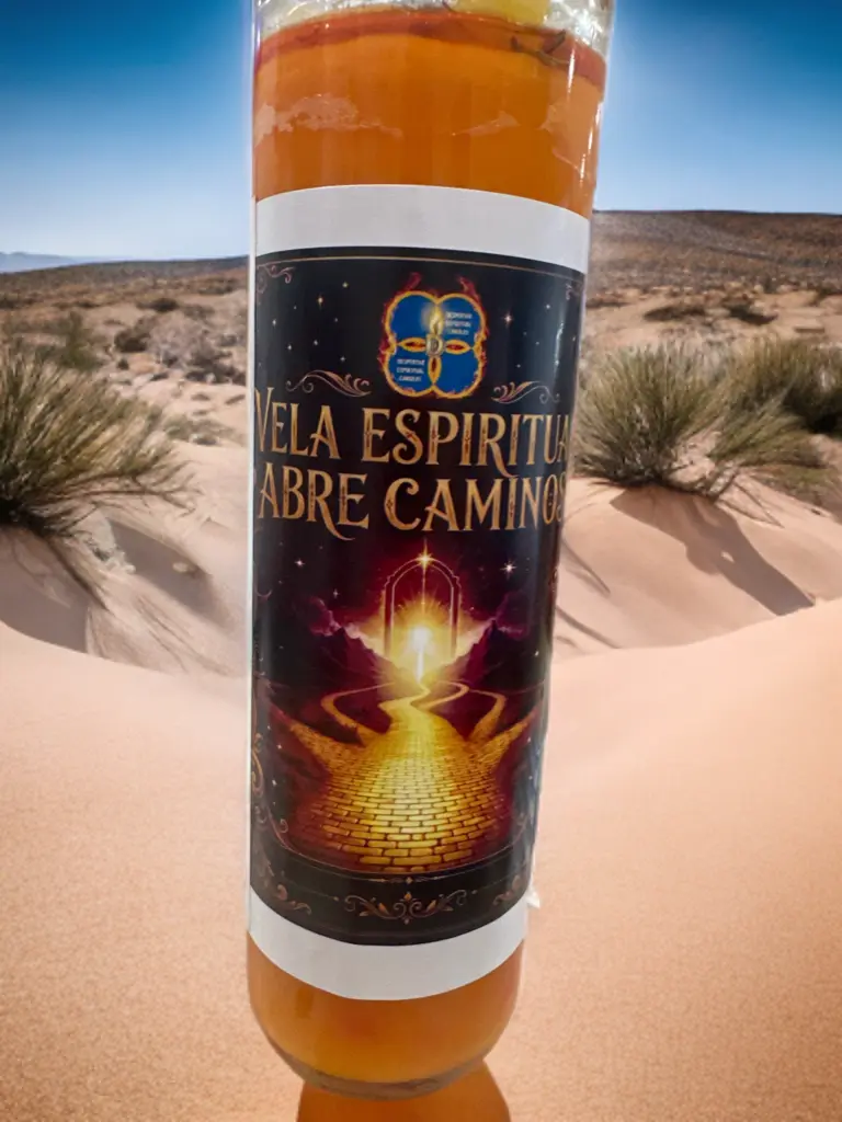 ABRE CAMINOS VELA ESPIRITUAL PREPARADA DE MANDARINA