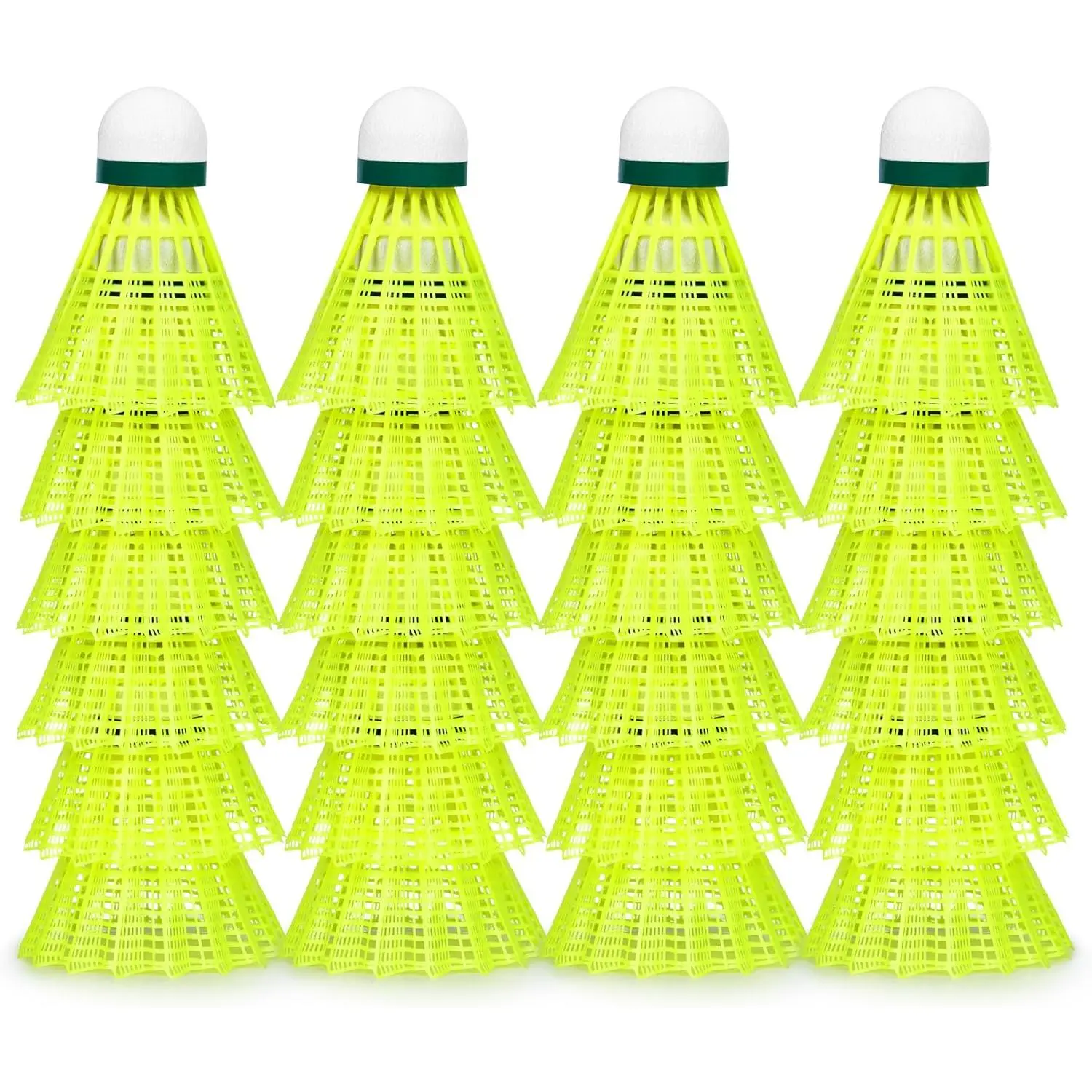 Nylon Badminton Shuttlecocks with Stable Composite Cork Head, Consistent Shape, Stable Flight, Even Angles, Fast Rotation, Long-Lasting Durability for Backyards, Indoor/Outdoor Sports Training