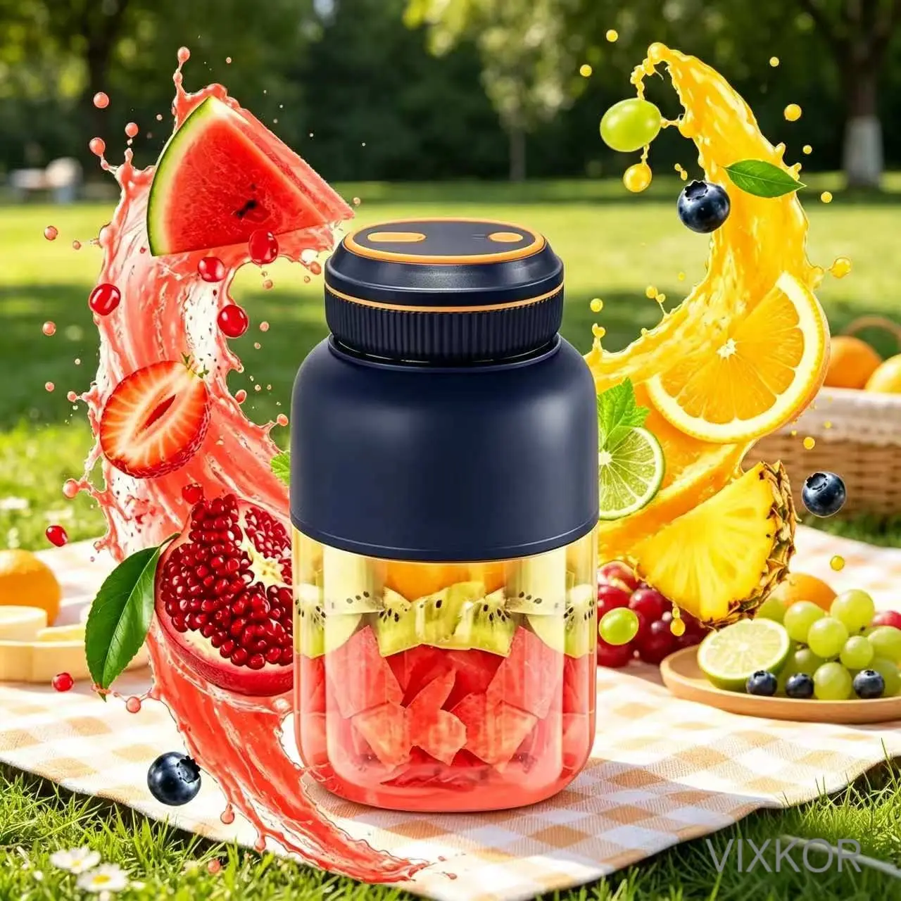 Cdans--Portable USB Rechargeable Mini Juicer Blender Cup Summer Essential Fruit Smoothie Juice Maker, Random Color Delivery, Kindly Tighten The Juicer Cup Completely Before Using