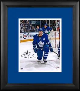 John Tavares Toronto Maple Leafs Framed Autographed 8" x 10" Goal Celebration Photograph - Fanatics Authentic Certified