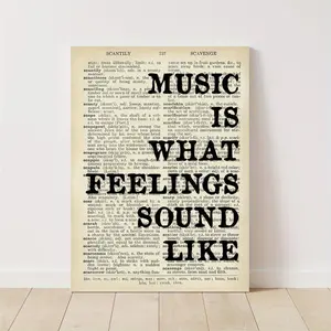 1pc "Music is the Sound of Feeling" Retro Music Quote, Decorative paintings are wall decorations used in living rooms, bedrooms, and hallways.