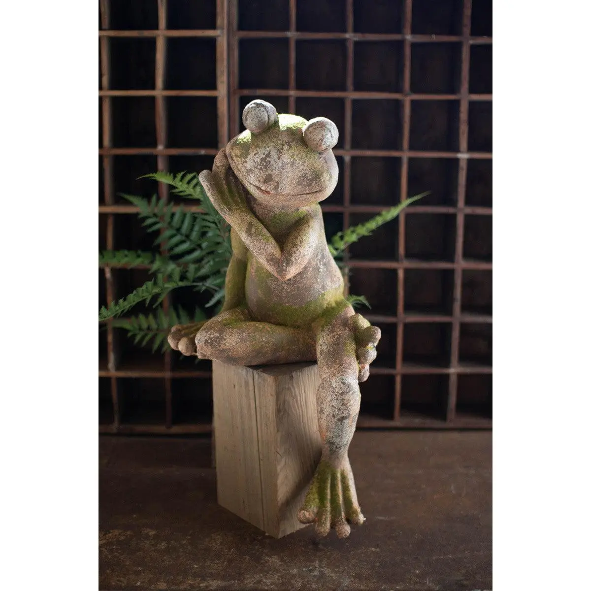 Frog Garden Decor Faux Concrete | Housewarming Gift | Garden Gifts