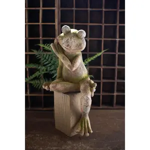 Frog Garden Decor Faux Concrete | Housewarming Gift | Garden Gifts
