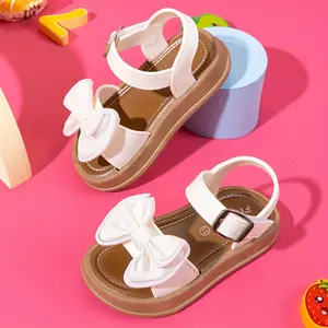 New Stylish Bowknot Princess Sandals for Girls, Comfortable And Versatile Soft Sole Beach Shoes, Suitable Youngsters Teens, Featuring a Cute Cartoon Design, Perfect Summer Outings, Activities, Casual Wear