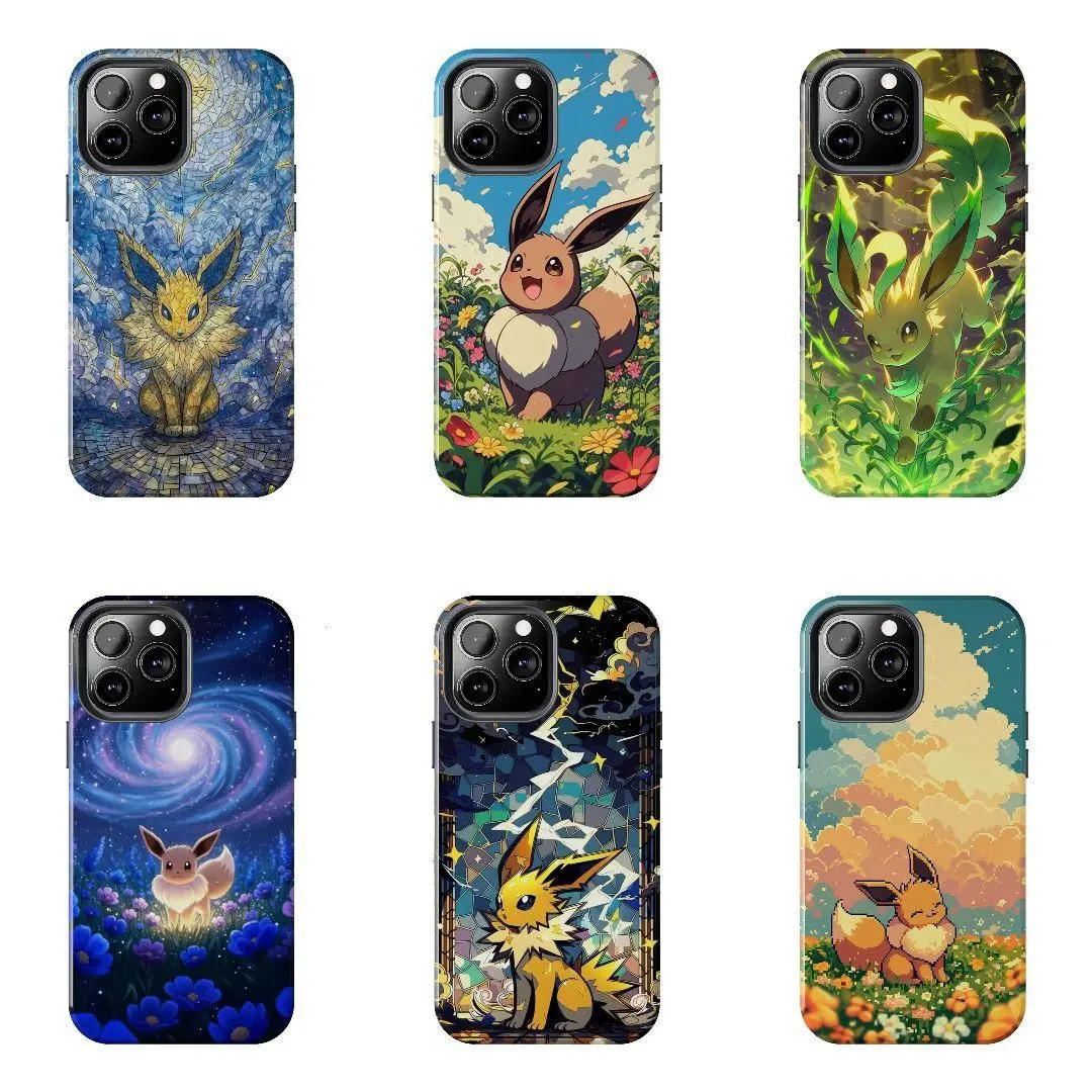 Jolteon Stained Glass Phone Case, Pokémon Art Nouveau Aesthetic Cover - Phone Cover for iPhone 7-17 Pro Max / for Samsung S21-S25 Ultra