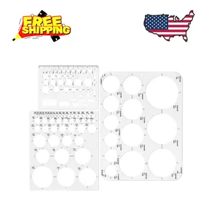 Circle Template Circle Round Stencil Templates for Drafting 3 Pack