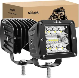 Nilight LED Pods 2Pcs 3 Inch 42W LED Cubes Upgraded Spot Flood Combo Square Driving Fog Off Road Lights Work Lighting for Trucks Pickup Golf Cart SUV ATV UTV 4x4 Van Camper dealsforyoudays Automotive