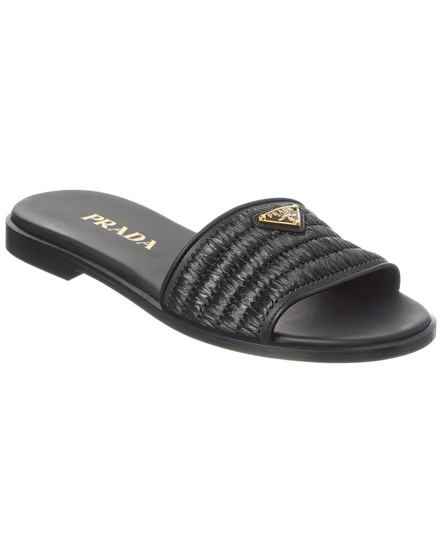Prada Logo Leather Sandal