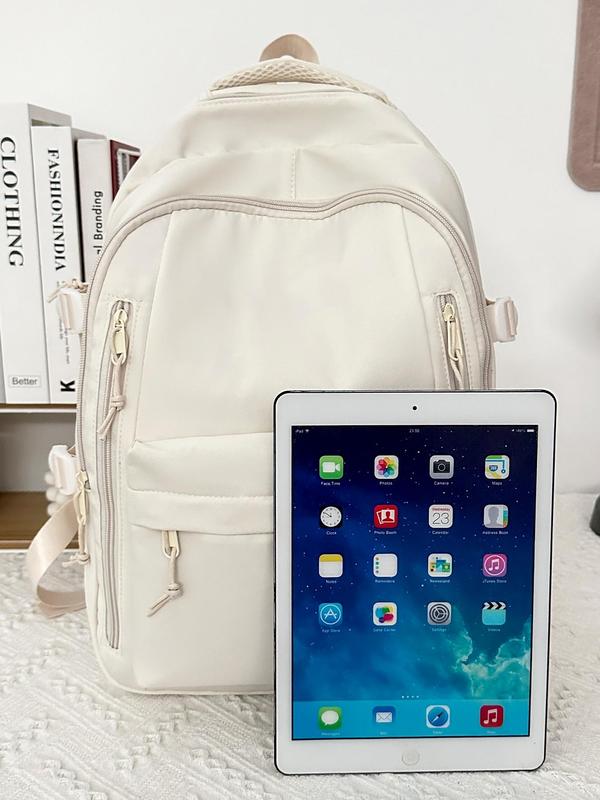 2024 New Style Solid Color Large Capacity Backpack, Waterproof Backpack for Daily Travel Work Commute, Travel Backpack for Girls, Casual Computer Backpack for Men, Nylon Backpack