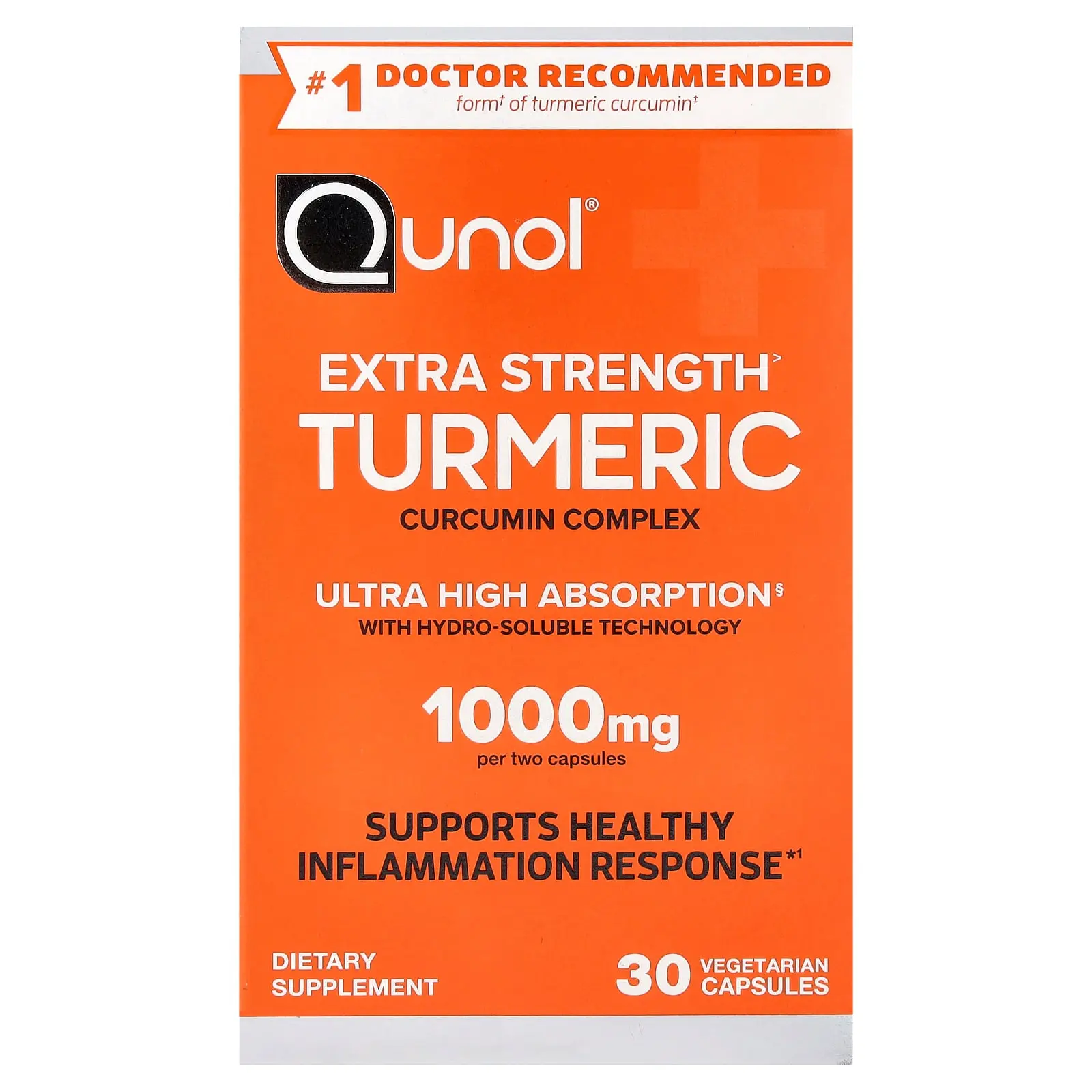 Qunol Turmeric, Curcumin Complex, 30 Vegetarian Capsules (500 mg per Capsule)