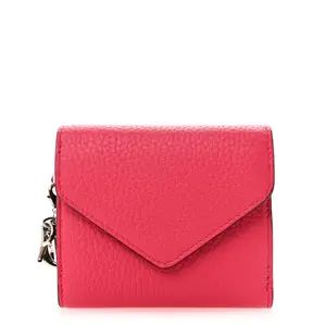 Pre-owned Dior Bullcalf Small Leather Goods Diorissimo Envelope Wallet Rose Passion