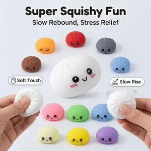 Cute Bun Squishy Toy Soft Stress Relief Squeeze Fidget Holiday Surprise Gift For Girls Boys