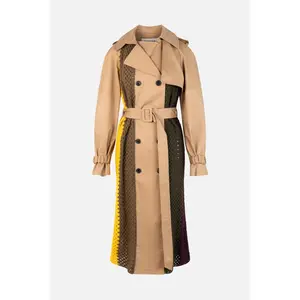 Crochet Combo Trench Coat