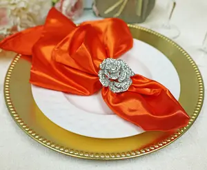20"x20" Heavy Duty Satin Napkins - Orange (10pcs/pk)