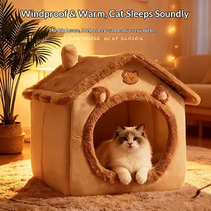 Cat and Dog House Small Dog All-Season Universal Detachable Washable Dog House Pet Supplies Pet Bed Poodle Animal Home