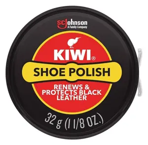 Kiwi Shoe Polish Renews and Protects Black Leather, 1.125 oz ( 32g )
