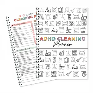 ADHD Friendly Cleaning Planner, Daily Household Chore Checklist Notebook, Visual Task Tracker with Simple Icon Design, Habit Building Organizer for Adults and Teens