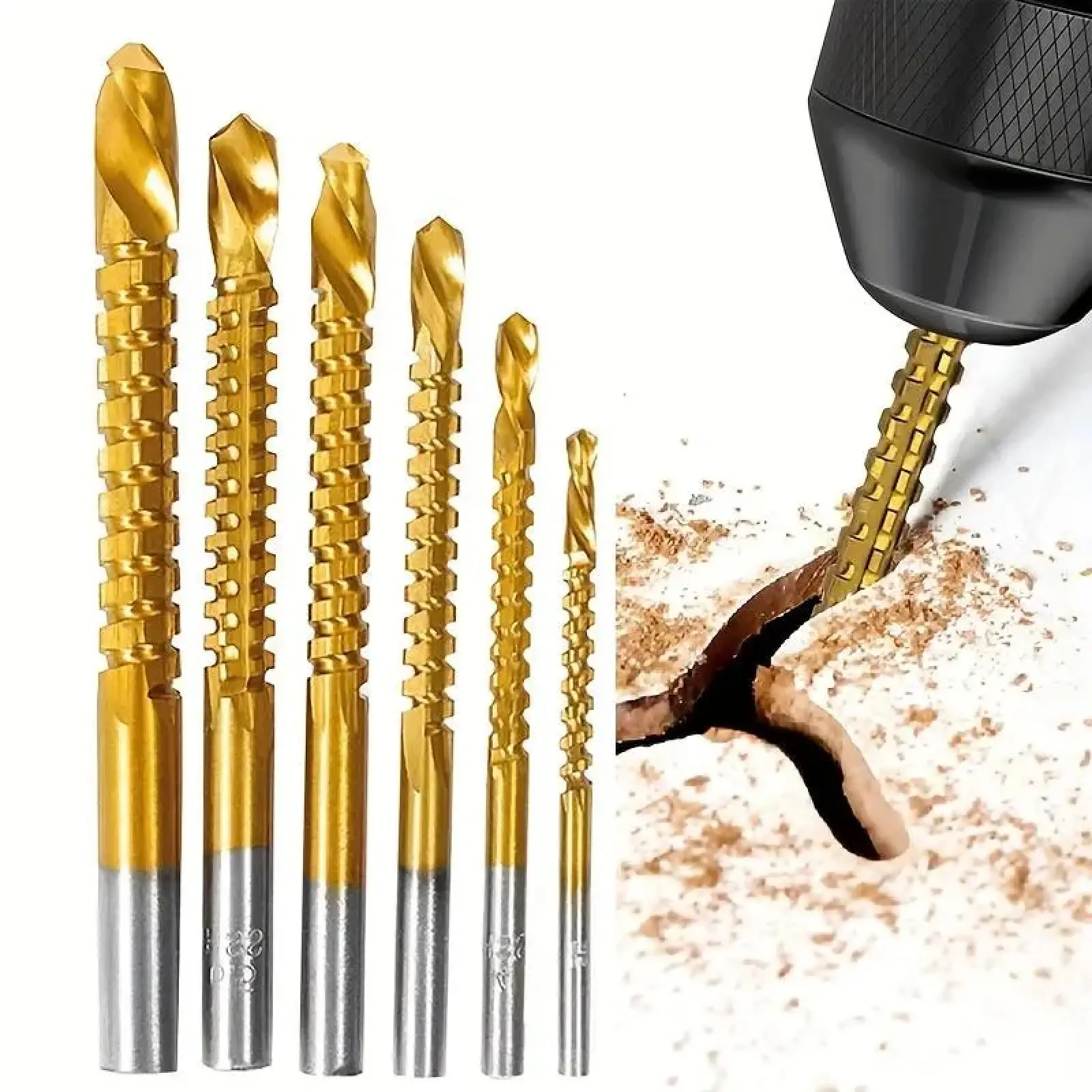 Titanium-Plated High Speed Steel Drill Bit Kit, Metalworking Tool for Drilling, Screwing, Boring Titanium-Plated High Speed Steel Drill Bit Kit, Metalworking Tool for Drilling, Screwing, Boring