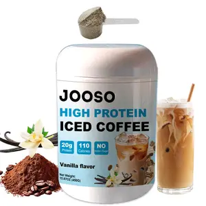 JOOSO High Protein Iced Coffee Vanilla Flavor 20g Clean Whey Protein 110 Calories No Added Sugar 13.5 oz 480g
