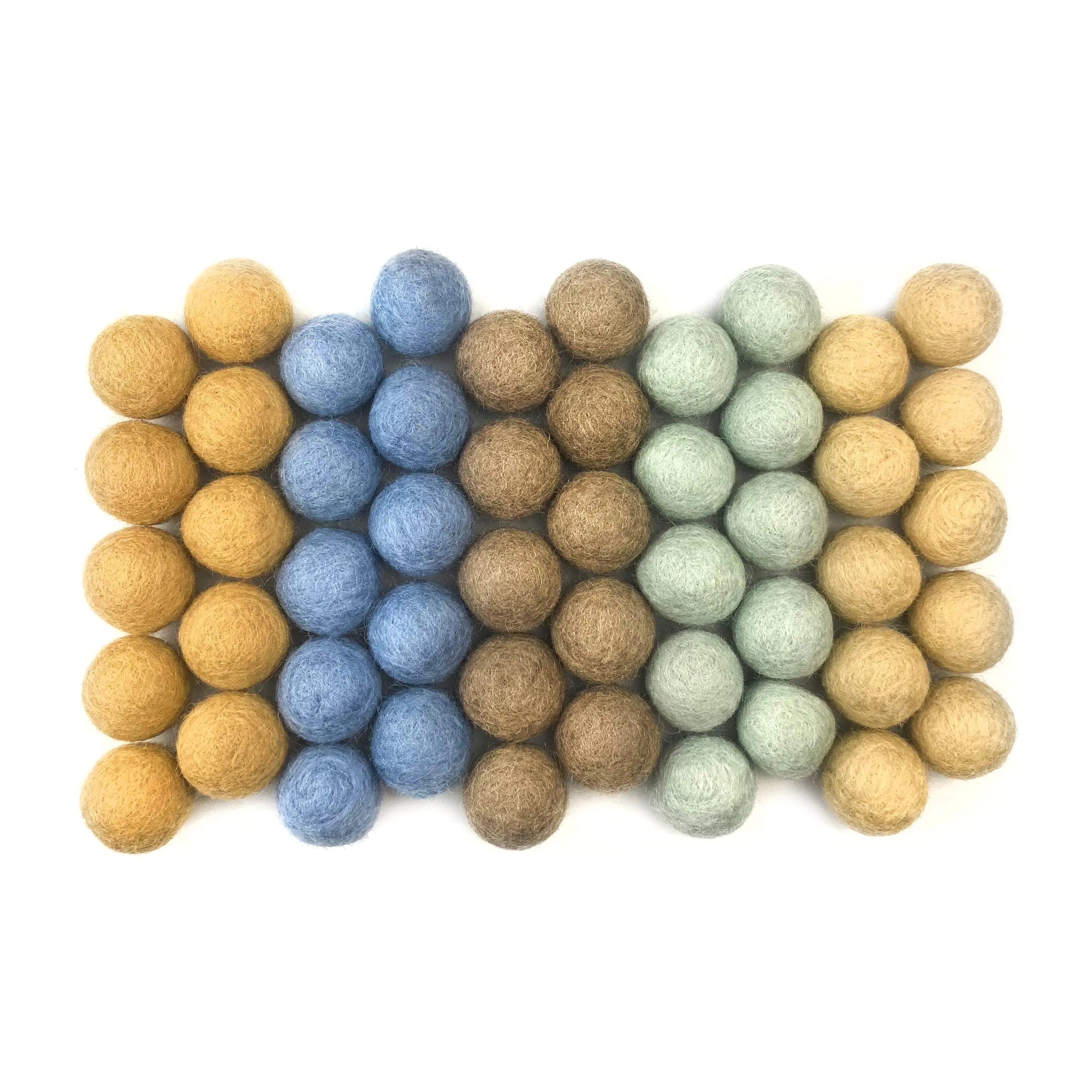 Coastal Farmhouse Wool Felt Balls for Crafts & Sensory Play (50 Pack)