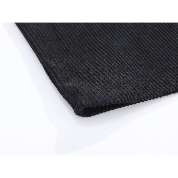 2 Counts Men's Corduroy Polo Shirt Green & Black Two-Tone Loose Long Sleeve Casual Coat Medium Fit Polyester