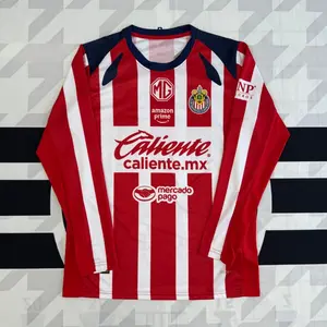 2425 Home Jersey Vintage Red and White sleeves Top Football Jersey