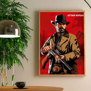 R-Red DeadD R-Redemption 2 movie Poster HD Sticky Waterproof Wall Art | High Quality Print Aesthetic Home Living Bedroom Bathroom hallway Decor Trendy Room Decoration | Multiple Size Options Available