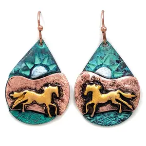 horse aztec earrings
