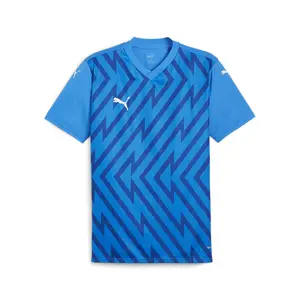PUMA Mens Teamglory V-Neck Short Sleeve Jersey Casual - Blue