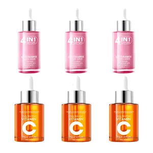 5X Vitamin C Face Serum & Korean 4-in-1 Super Essence Lotion Moisturizing Face Cream Moisturizing, Pore Care-Hydration & Nourishing Facial Essence Nicotinamide Glossy Serum for all Skins  Gift for Women (30ml) Dropper