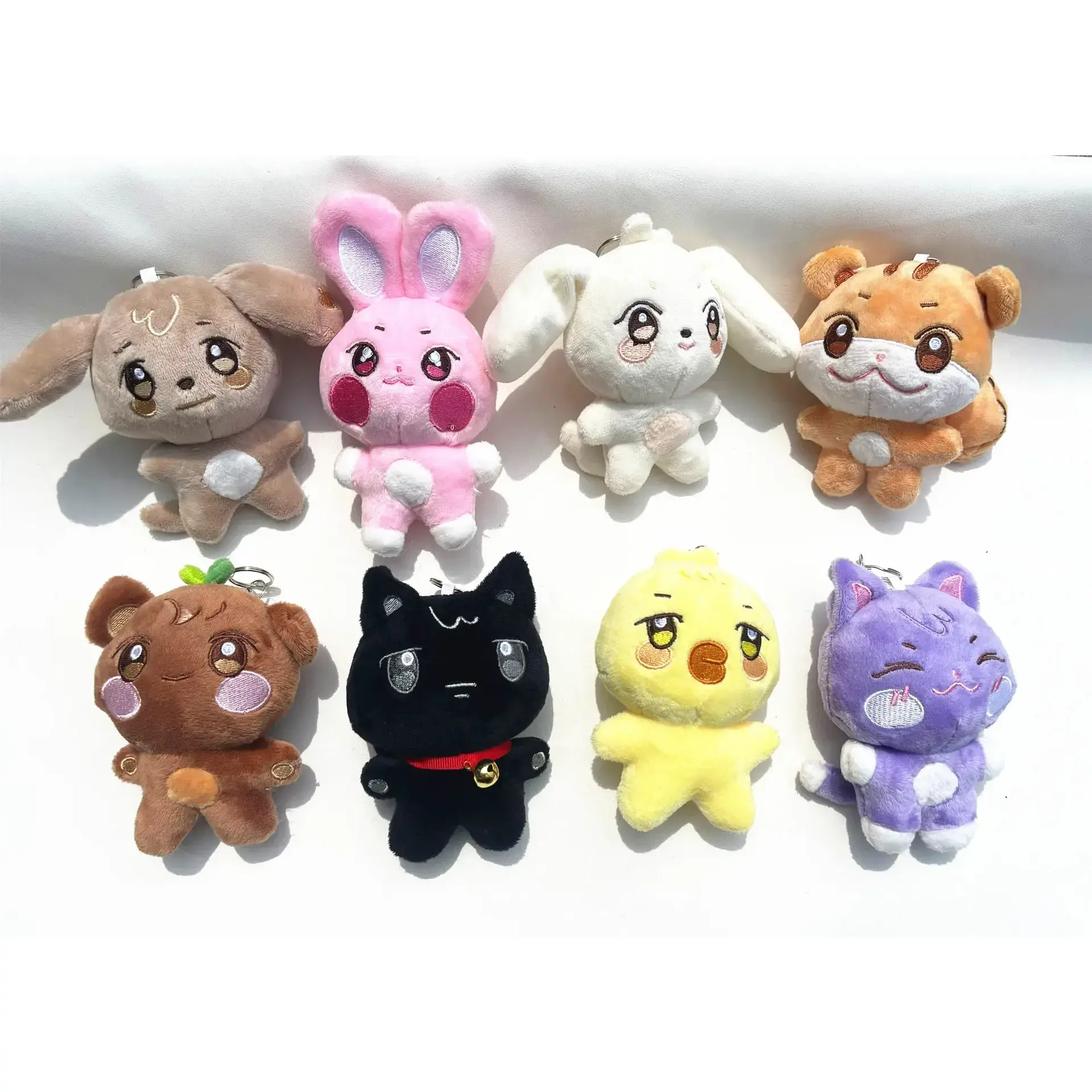 10CM Cute Plush Doll Keychain Soft Animal Pendant Bag Charm Mini Stuffed Toy Accessory Gift