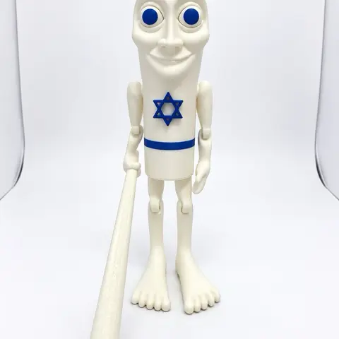 Tung Tung Tung Sahur Israel Flag Edition 3D Printed Figure | Viral Meme Collectible | Custom Painted Statue