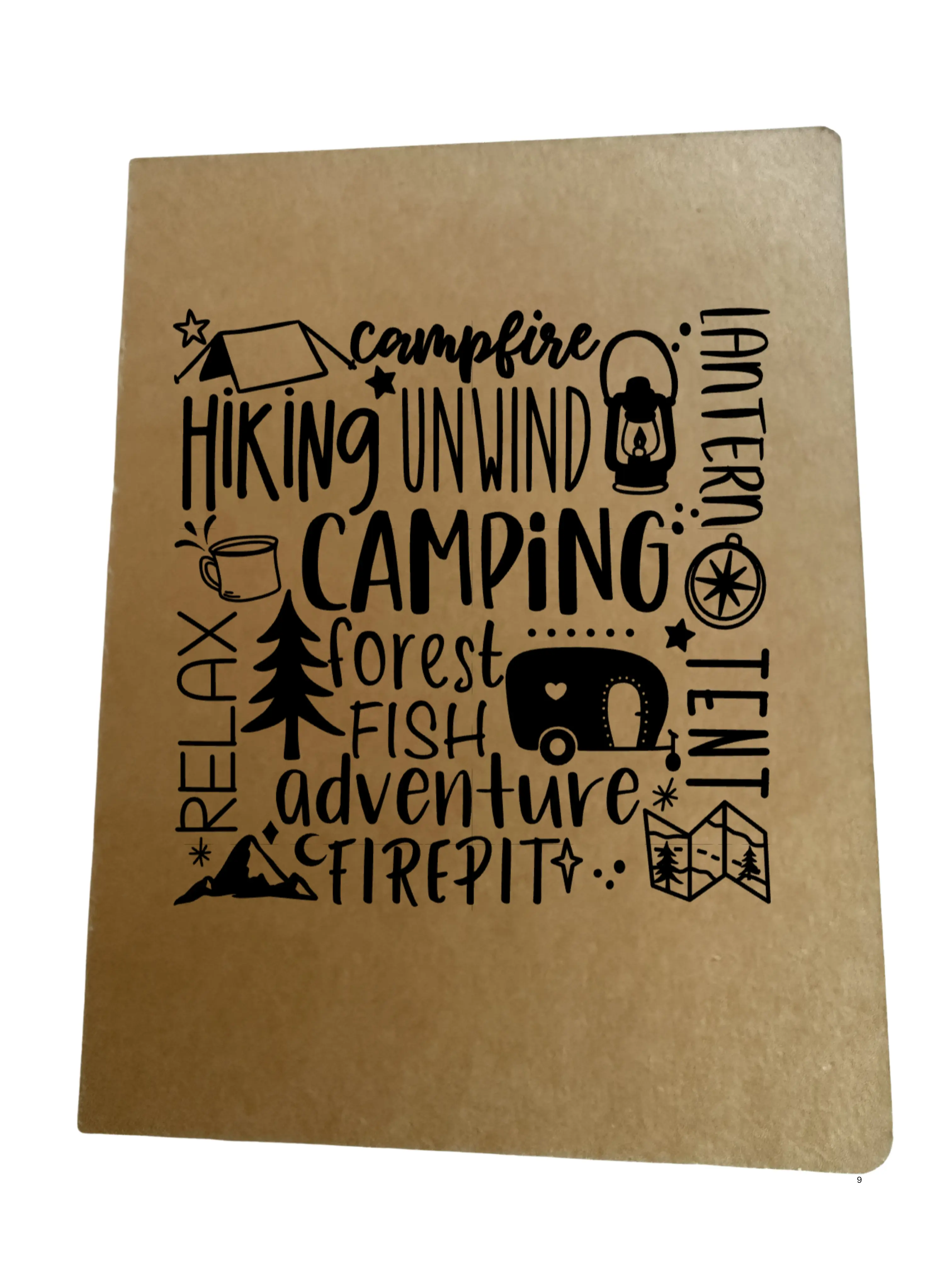 Camping Notebook | Hiking Campfire Forest Adventure Journal | Kraft Cover Outdoor Diary