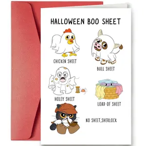 Funny Pun Sheet Halloween Card, Cute Adult Halloween Card for Him Her, Humorous Halloween Card for Men Women