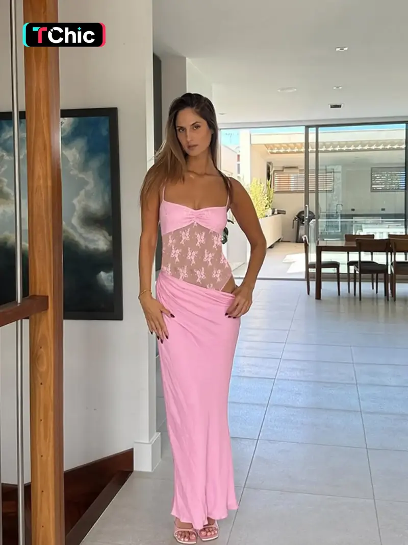 house of cb pink lace tight dress - TikTok Shop