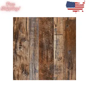 17.71" x 118" Brown Wood Wallpaper Peel and Stick Shiplap Self Adhesive Contact Paper for Cabinet Countertop Shelf Drawer Wall Door