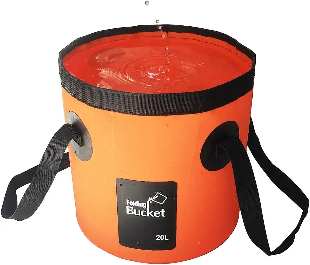 20L Portable Folding Water Storage Bucket, Collapsible Water Container, Durable PVC Water Bucket with Handle, Suitable for Camping Tools, Fishing, Travel, Road Trip Essentials & Outdoor Gardening