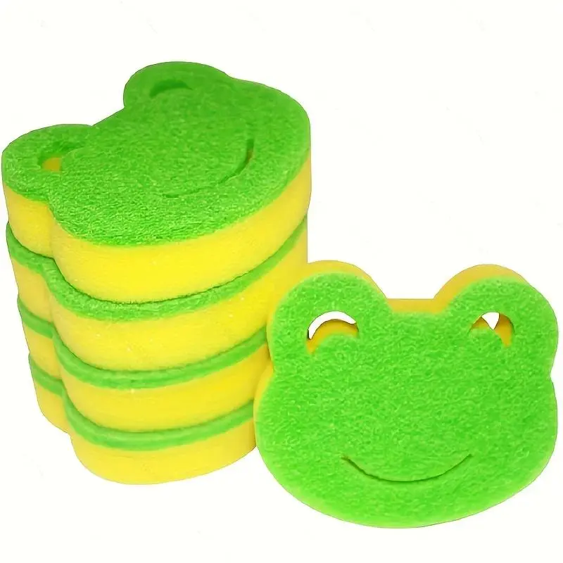 1PC Frog Composite Magic Wiping Sponge Dish Washing Blocks Kitchen Brushing Pot Brushing Bowl Cleaning Brush Dish Sponges