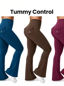 Women's horn pants with pockets, women's horn sports pants, fitness pants, hip lifting fitness yoga pants, track pants, gray sports pants, women's streetwear, sports pants, sportswear, outdoor wear