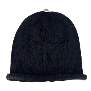 Chrome Hearts Knitted Cross Logo Cashmere Beanie Black