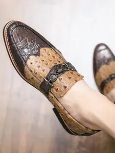 Men's Fashionable Colorblock Patchwork Design Lace Up Dress Shoes, Casual Comfortable Loafers for Work Office, Male All-match Commuter Shoes for Daily Wear, Business Casual Shoes