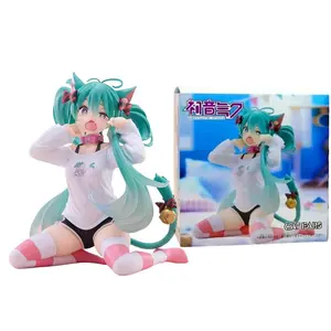 12cm Desktop Cute Hatsune Miku Kwaii Style Anime Figure Toys PVC Model Collector Doll Birthday Gift