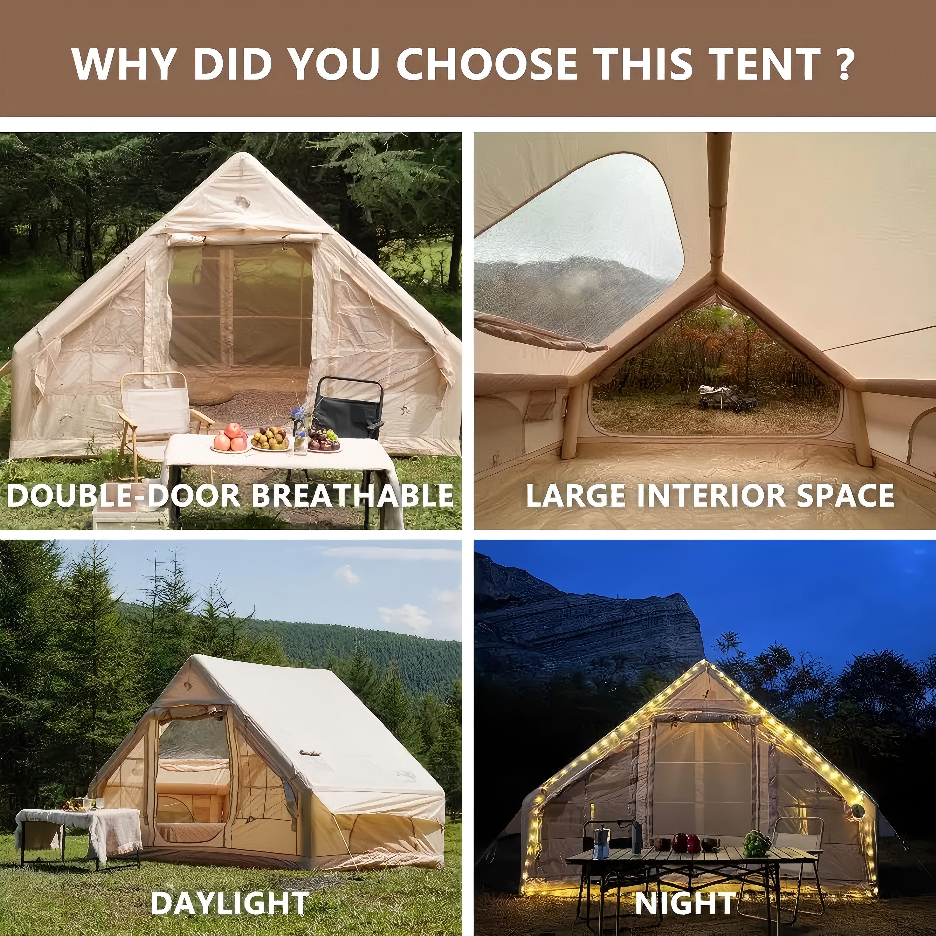 [Fast shipping]PAKICETUS Frame Tent for 4-8 People - 4-Season Waterproof Outdoor Camping Tent with Stove Jack, Durable Oxford Fabric Portable Glamping Tent with Mesh & Skylight